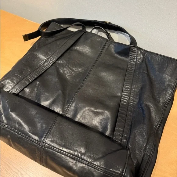 Black Leather Tote - Picture 10 of 11